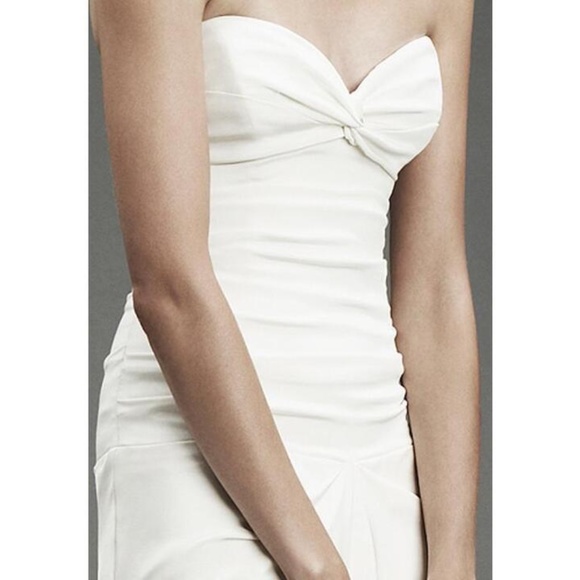 NICOLE MILLER SILK STRAPLESS RUCHED BRIDAL WEDDING GOWN DRESS $1265 FP0001 - Picture 2 of 10